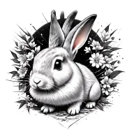 white rabbit from matrix tattoo design idea