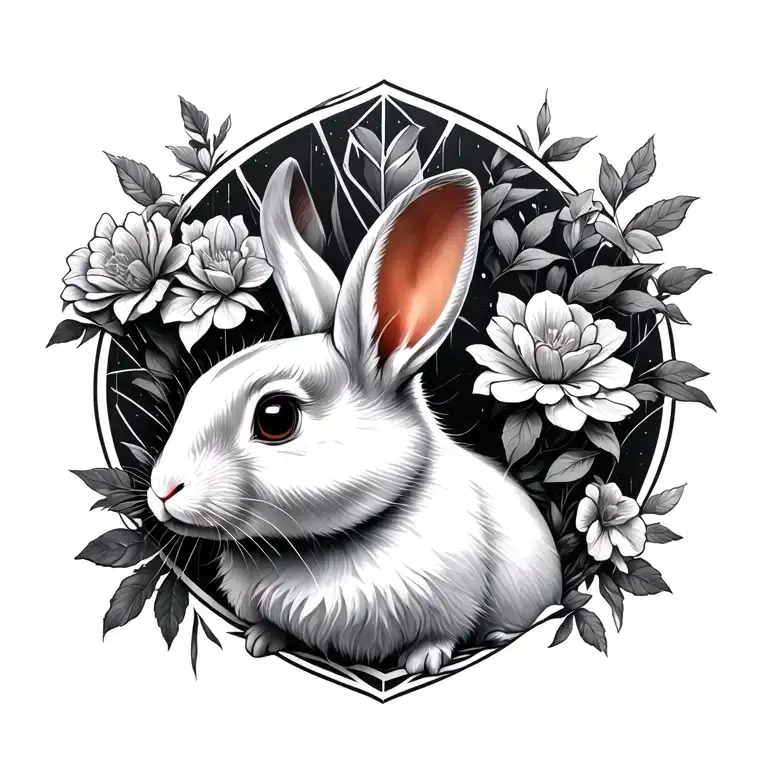 white rabbit from matrix tattoo design idea