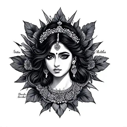 I want a hidden name tattoo of the following name .Name : Indra MallaName : Suraksha Shah tattoo design idea