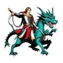 St George killing the dragon tattoo design idea