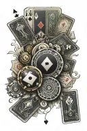 casino money poker cards tattoo design idea