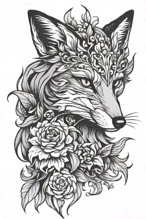 male fox Virgo tattoo design idea