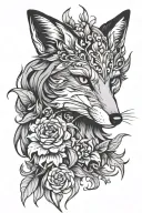 male fox Virgo tattoo design idea