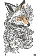 male fox Virgo tattoo design idea