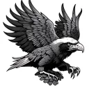 eagle behind Harley engine tattoo design idea