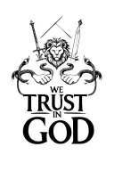 Hands and snakes of Karma Karma's heart and the sword of the lion text We trust God in English tattoo design idea