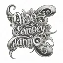 Landry wrote in cursive and bubble letters A tattoo design idea