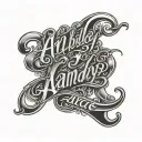 Landry wrote in cursive and bubble letters A tattoo design idea