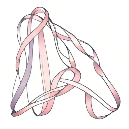 purple and pink awarness  ribbons intertwined  tattoo design idea