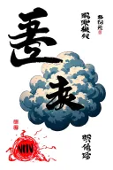Naruto Akatsuki cloud, and the Kanji " Nin" for perserverance . Red highlights . captures overcoming difficult times  tattoo design idea