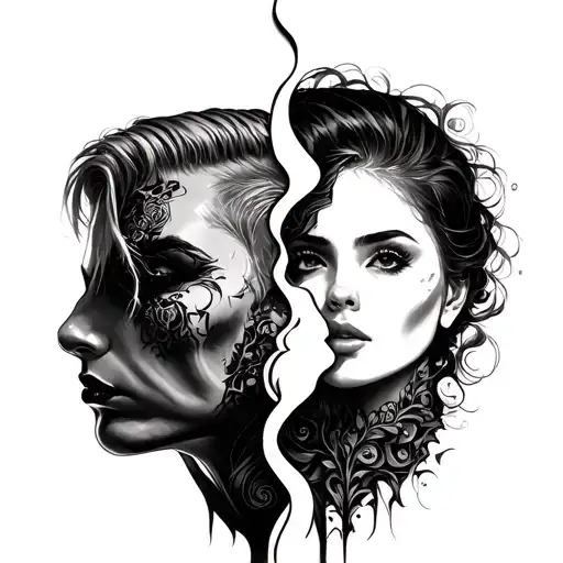 Split Personality tattoo design idea