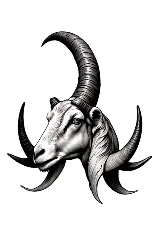 goat horns tattoo design idea