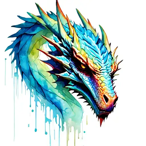 a dead dragon, bleeding tattoo design idea