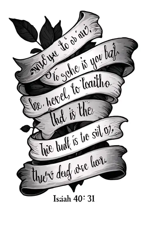 Isaiah 40:31 bible verse tattoo design idea