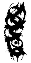 Raw Blackwork Chaotic Bold Strokes Flow Brutalist Dark Abstract Lettering tattoo design idea