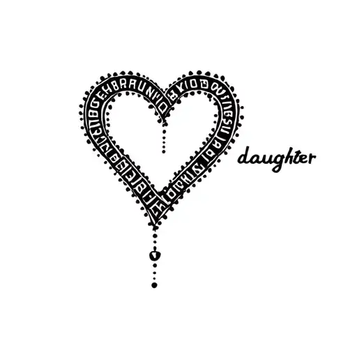 "daughter" morse code shaped like tattoo design idea