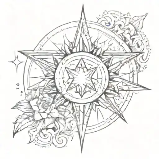 Sunbeam now star tattoo design idea