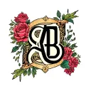 Long live AB initials inside tattoo design idea