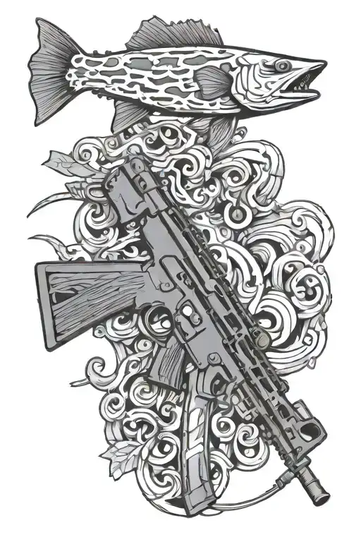COD gun camo tattoo design idea