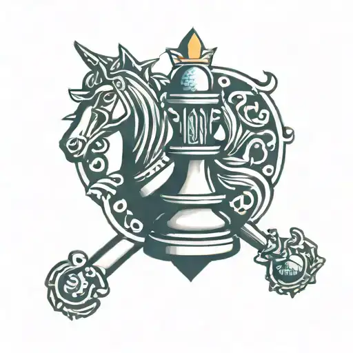 Knight chess piece tattoo design idea