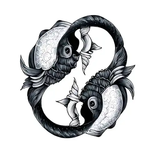 Taurus and Pisces intertwined with Plato's split soul tattoo design idea