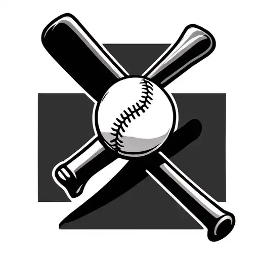 baseball bat crossed tattoo design idea