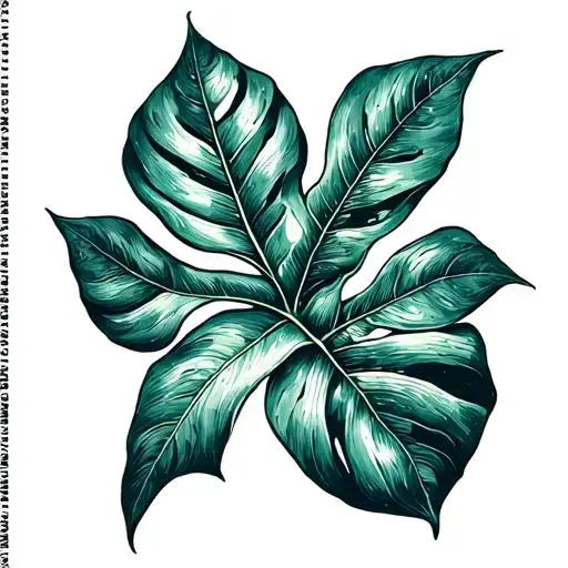 Monstera Leaf, Hummingbird, Strelitzia Monstera Nature tattoo design idea