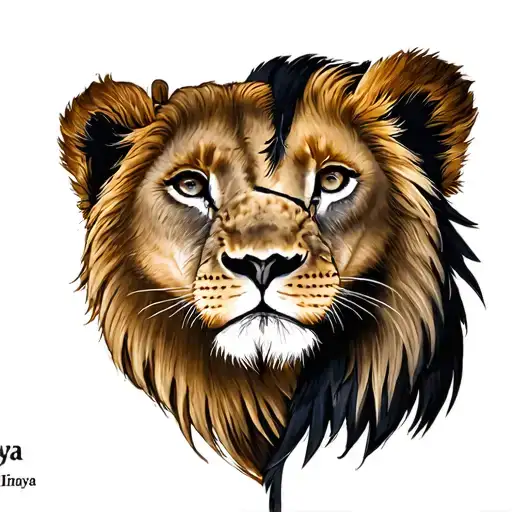 "Inès Inaya" Lionne 2 lion cubs tattoo design idea