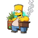 Bart Simpson smoking weed tattoo design idea