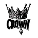 "HEAVY IS THE CROWN" text heavy is the crown and the crown hanging on the y tattoo design idea