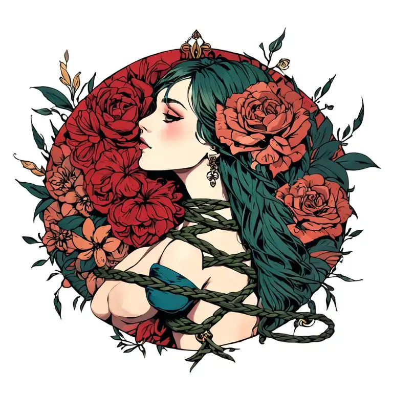 "bondage" "slave" "female" "bdsm" tattoo design idea