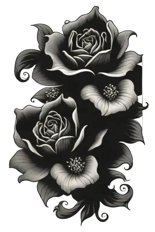 gothic floral design tattoo design idea
