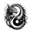 Yin Yang Dragon tattoo design idea