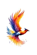 Phoenix wings spread bright tattoo design idea