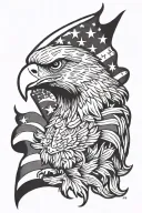 eagle and American flag  tattoo design idea