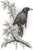 crow and a poison tree tattoo design idea