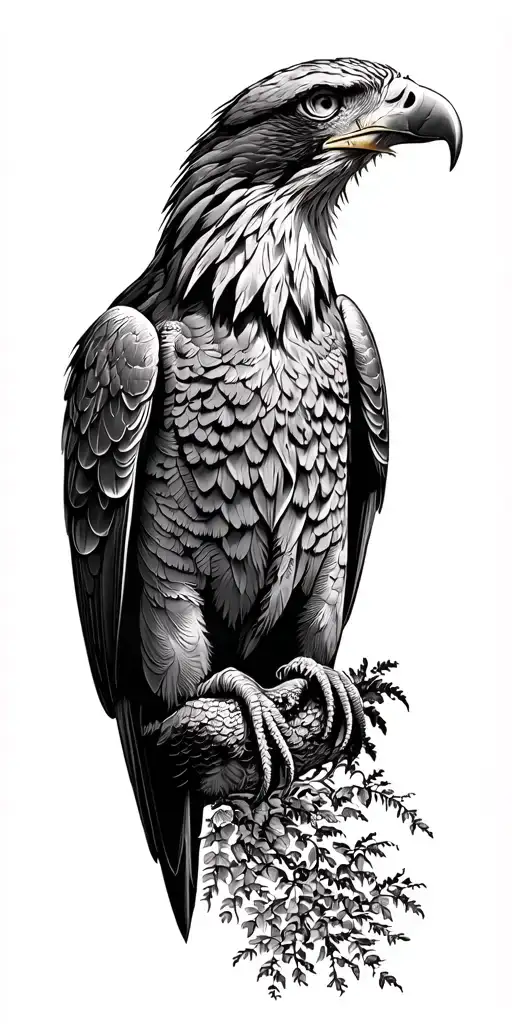 Eagle nature scene tattoo design idea