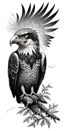 Eagle nature scene tattoo design idea
