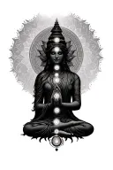 temple with the 7 chakras  tattoo design idea