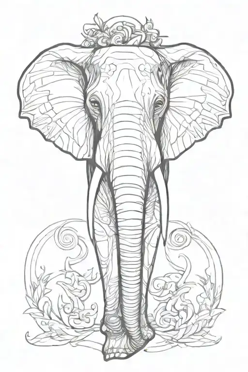 Elephant face tattoo design idea