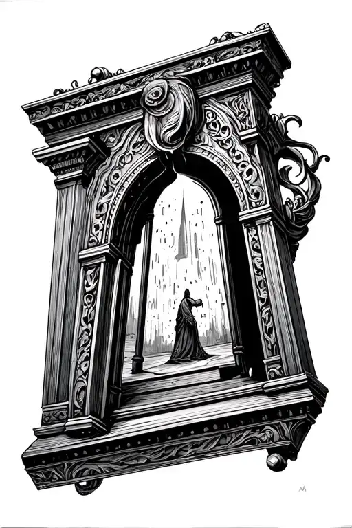 guillotine tattoo design idea