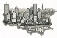 Boston skyline tattoo design idea
