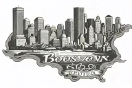 Boston skyline tattoo design idea