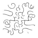 puzzle pieces incorporating elements like fire, water, earth air tattoo design idea