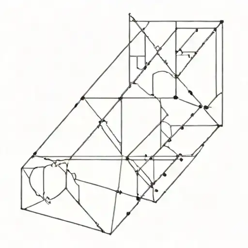A minimalist geometric heatshape design inspired by The 1975's album cover tattoo design idea