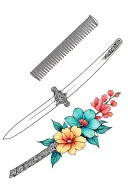 Mulan Sword and Mulan Flower Comb tattoo design idea