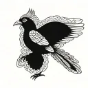 a pegion wearing Kimono tattoo design idea