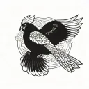 a pegion wearing Kimono tattoo design idea