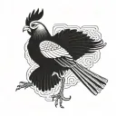 a pegion wearing Kimono tattoo design idea