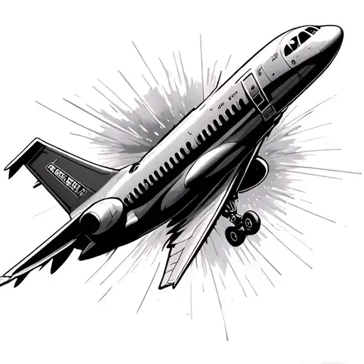 airplane flying it's just turbulence tattoo design idea